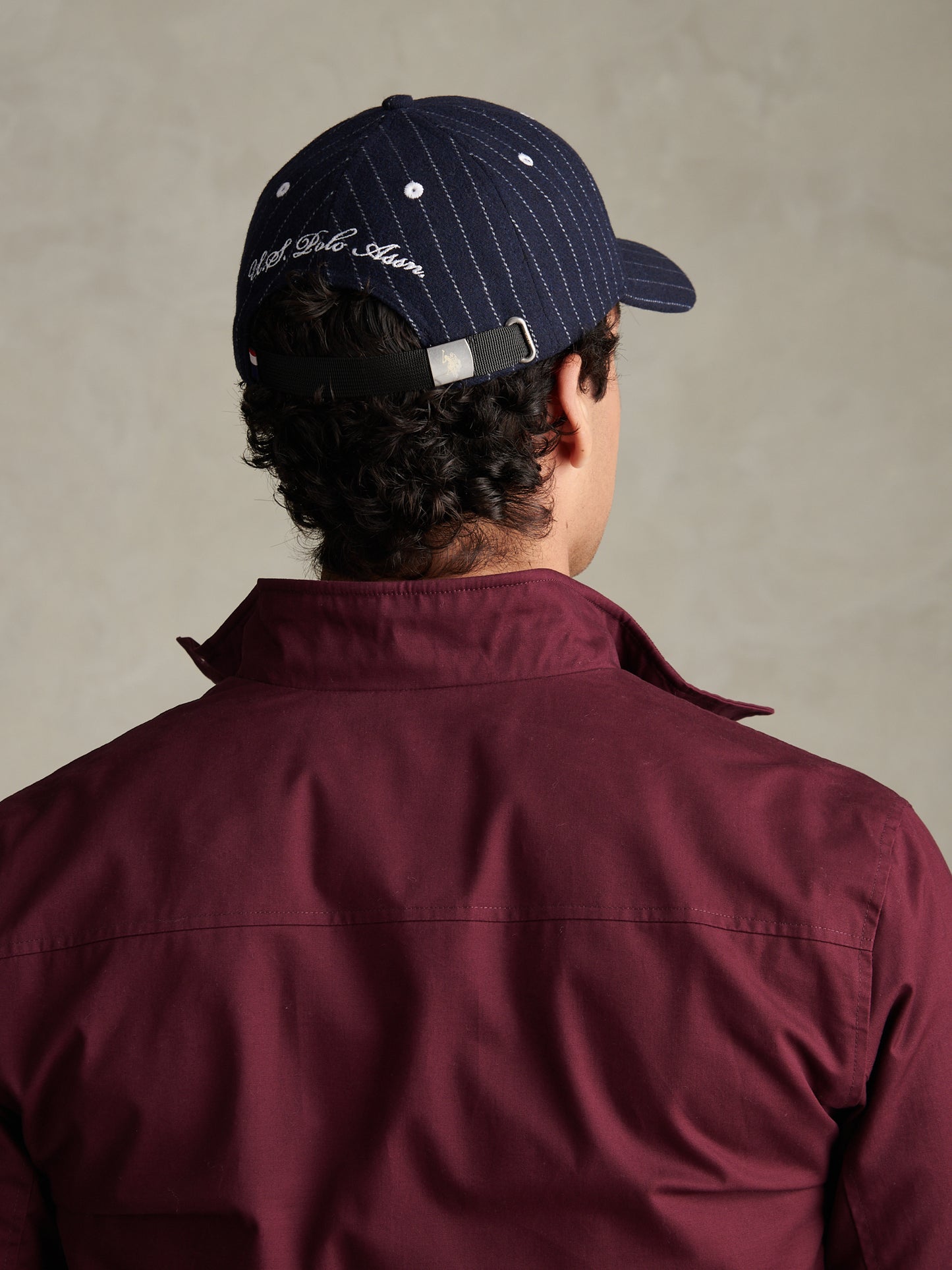 Mens Baseball Stripe Melton Cap Dark Sapphire Navy
