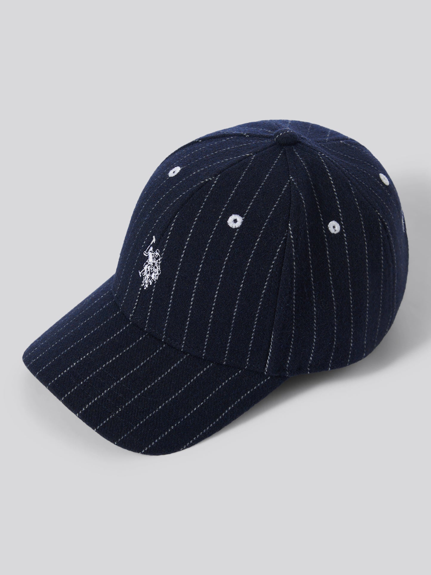 Mens Baseball Stripe Melton Cap Dark Sapphire Navy