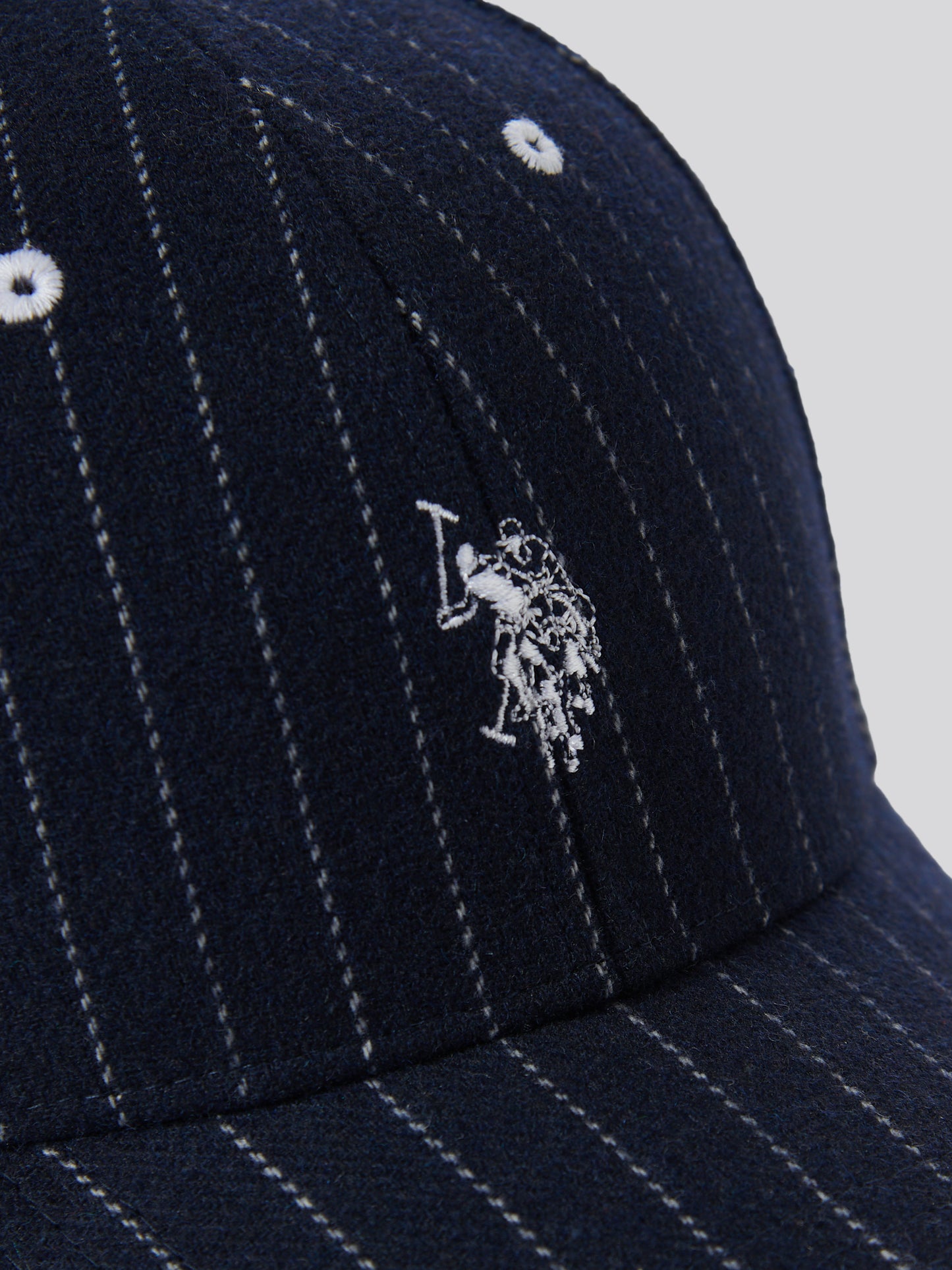 Mens Baseball Stripe Melton Cap Dark Sapphire Navy