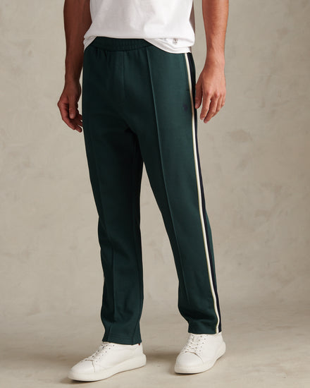 Mens Taped Pleated Tracksuit Joggers Green Gables