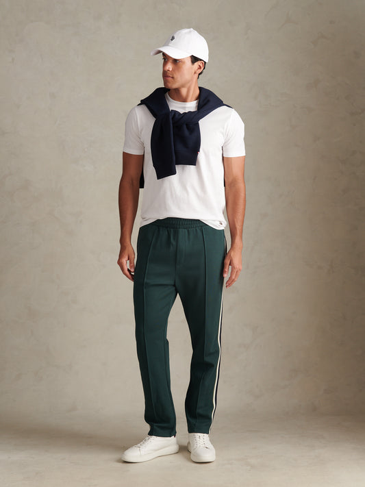 Taped Pleated Track Suit Jogger Green Gables
