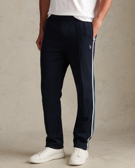 Mens Taped Pleated Tracksuit Joggers Dark Sapphire Navy / Moonlight Blue DHM
