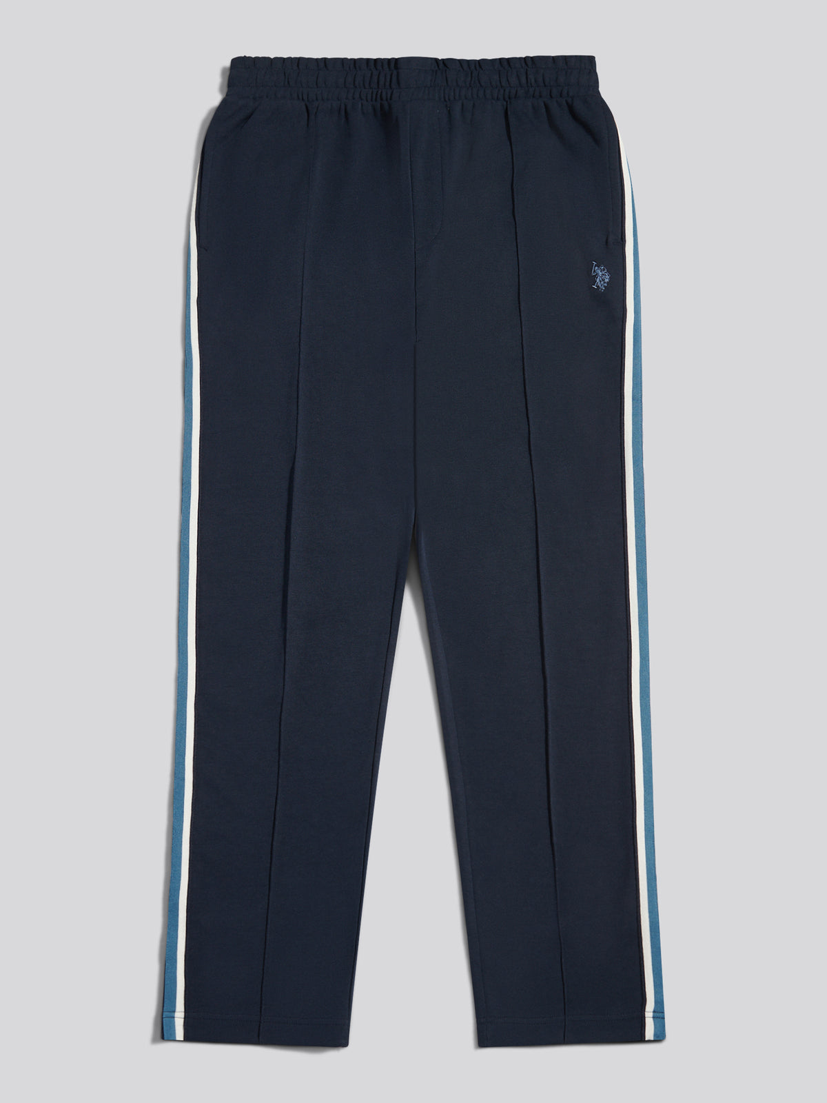 Mens Taped Pleated Tracksuit Joggers Dark Sapphire Navy / Moonlight Blue DHM