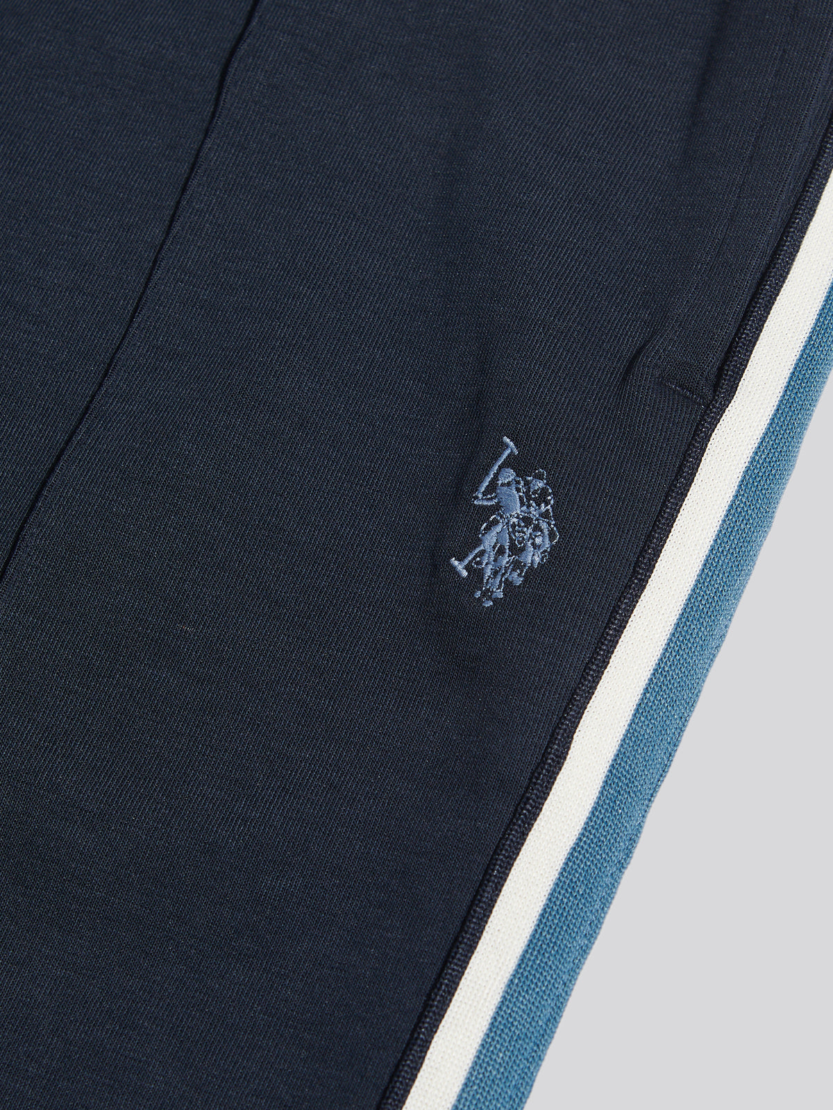 Mens Taped Pleated Tracksuit Joggers Dark Sapphire Navy / Moonlight Blue DHM