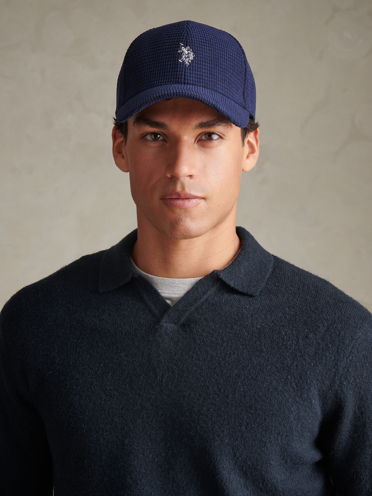 Mens Corduroy Baseball Cap Dark Sapphire Navy
