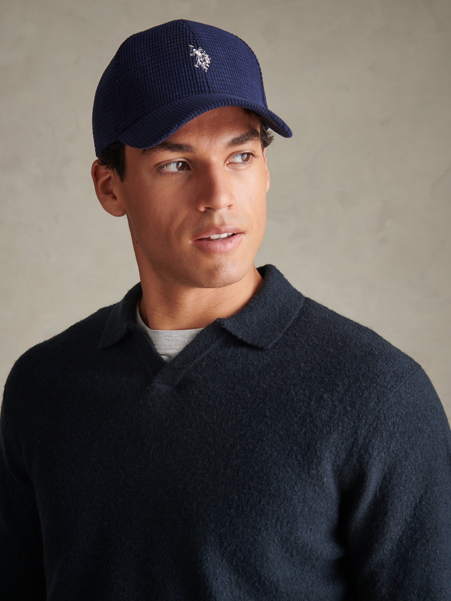 Mens Corduroy Baseball Cap Dark Sapphire Navy
