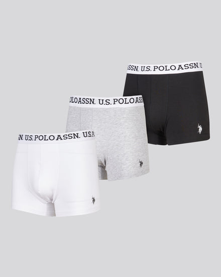 Mens Stretch Cotton Trunks 3 Pack Black