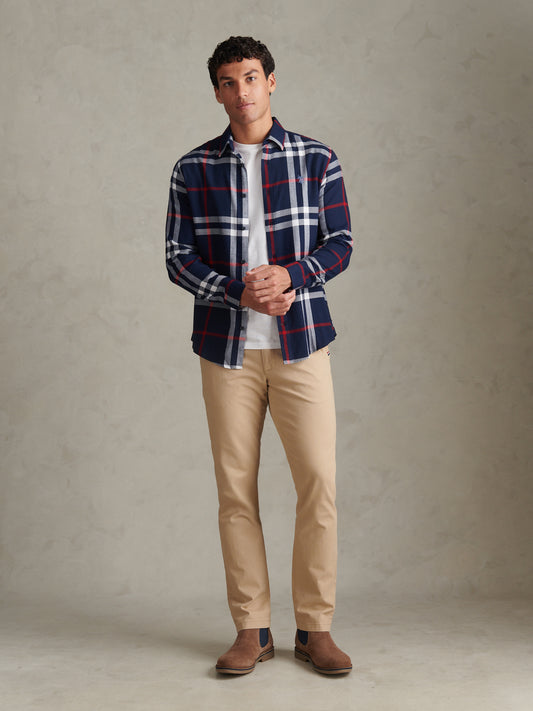 Mens Traditional Check Shirt Dark Sapphire Navy