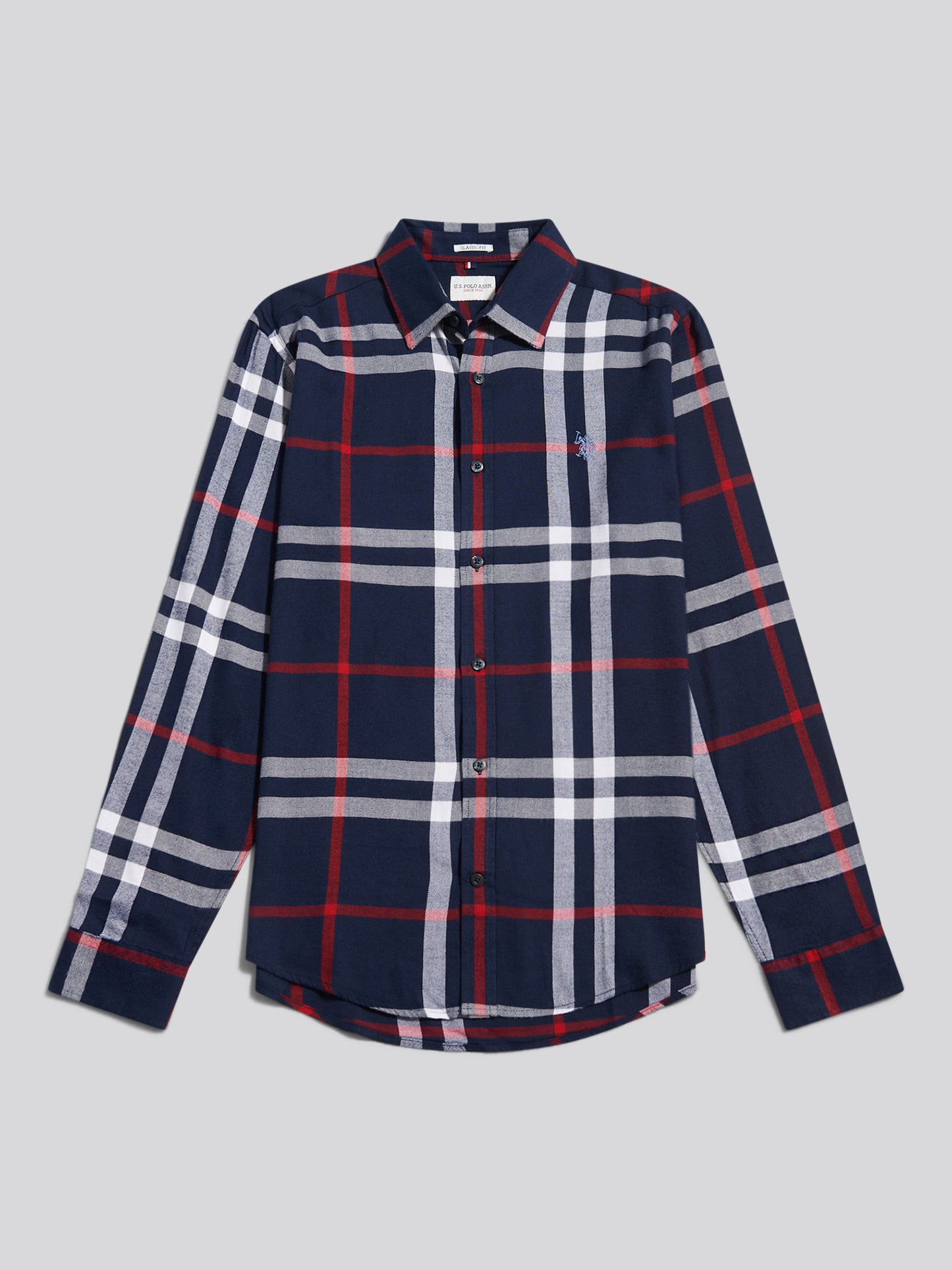 Mens Traditional Check Shirt Dark Sapphire Navy