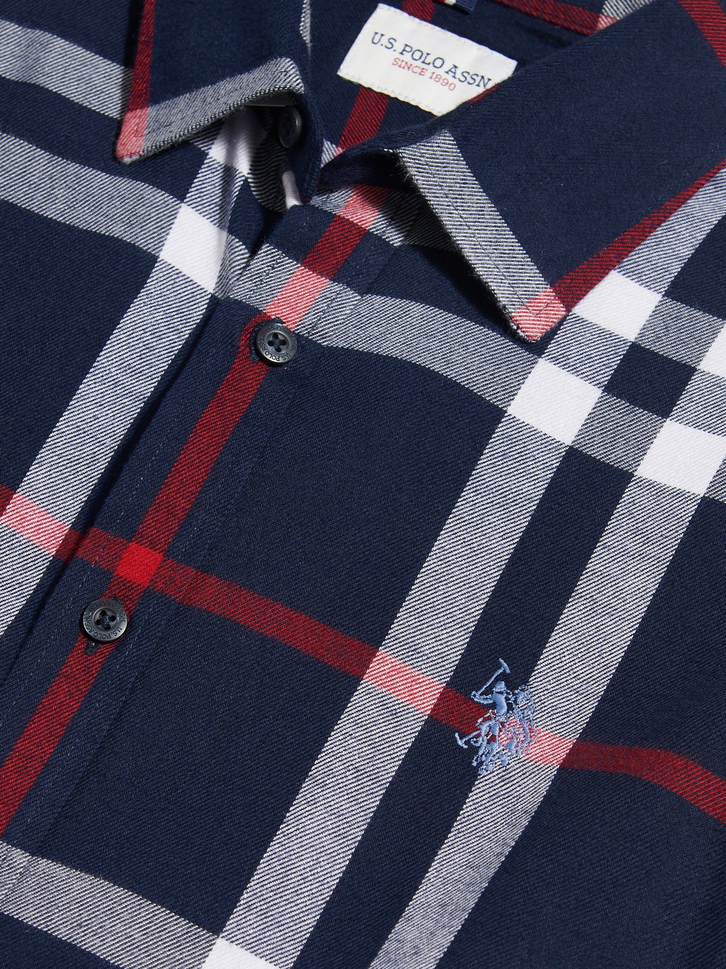 Mens Traditional Check Shirt Dark Sapphire Navy