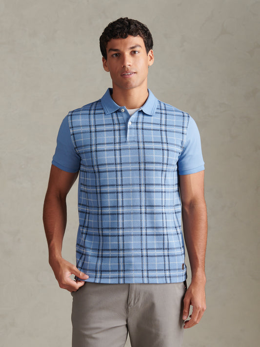 Jacquard Check Polo Ashleigh Blue