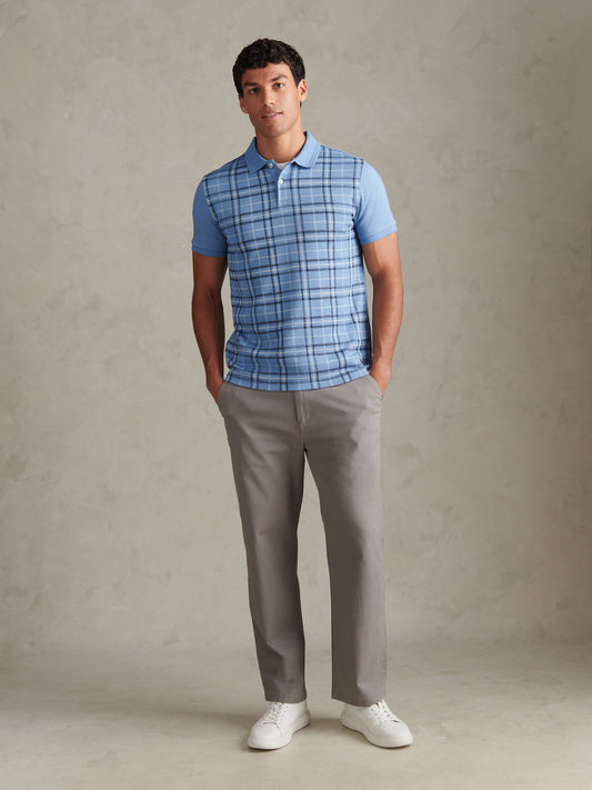 Jacquard Check Polo Ashleigh Blue