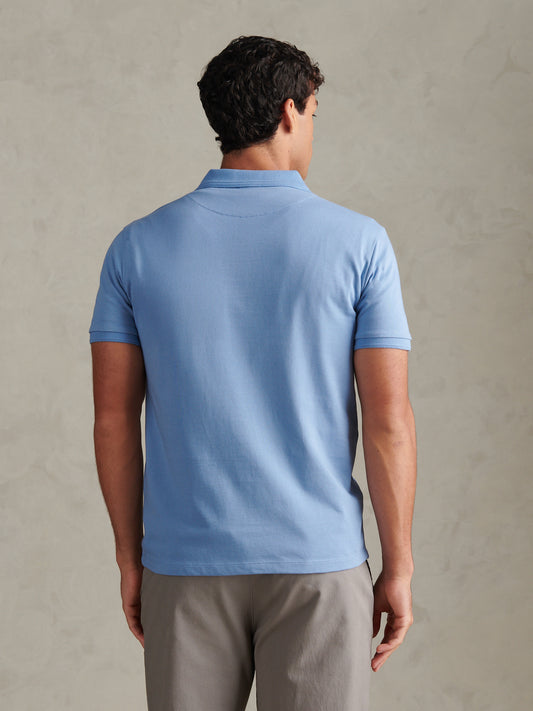 Jacquard Check Polo Ashleigh Blue