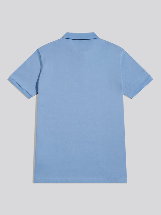 Jacquard Check Polo Ashleigh Blue