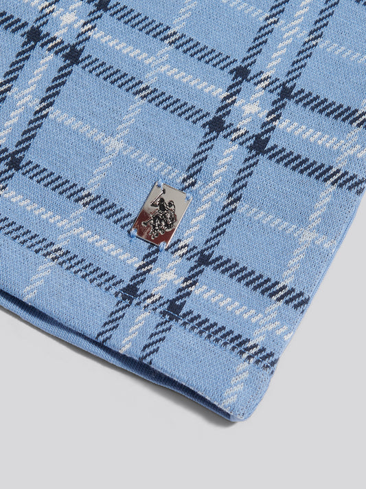 Jacquard Check Polo Ashleigh Blue