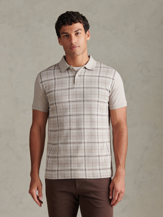 Jacquard Check Polo Nacreous Clouds