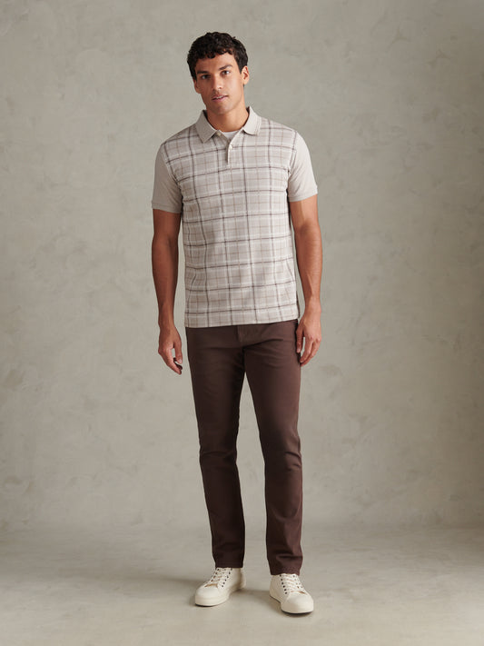 Jacquard Check Polo Nacreous Clouds