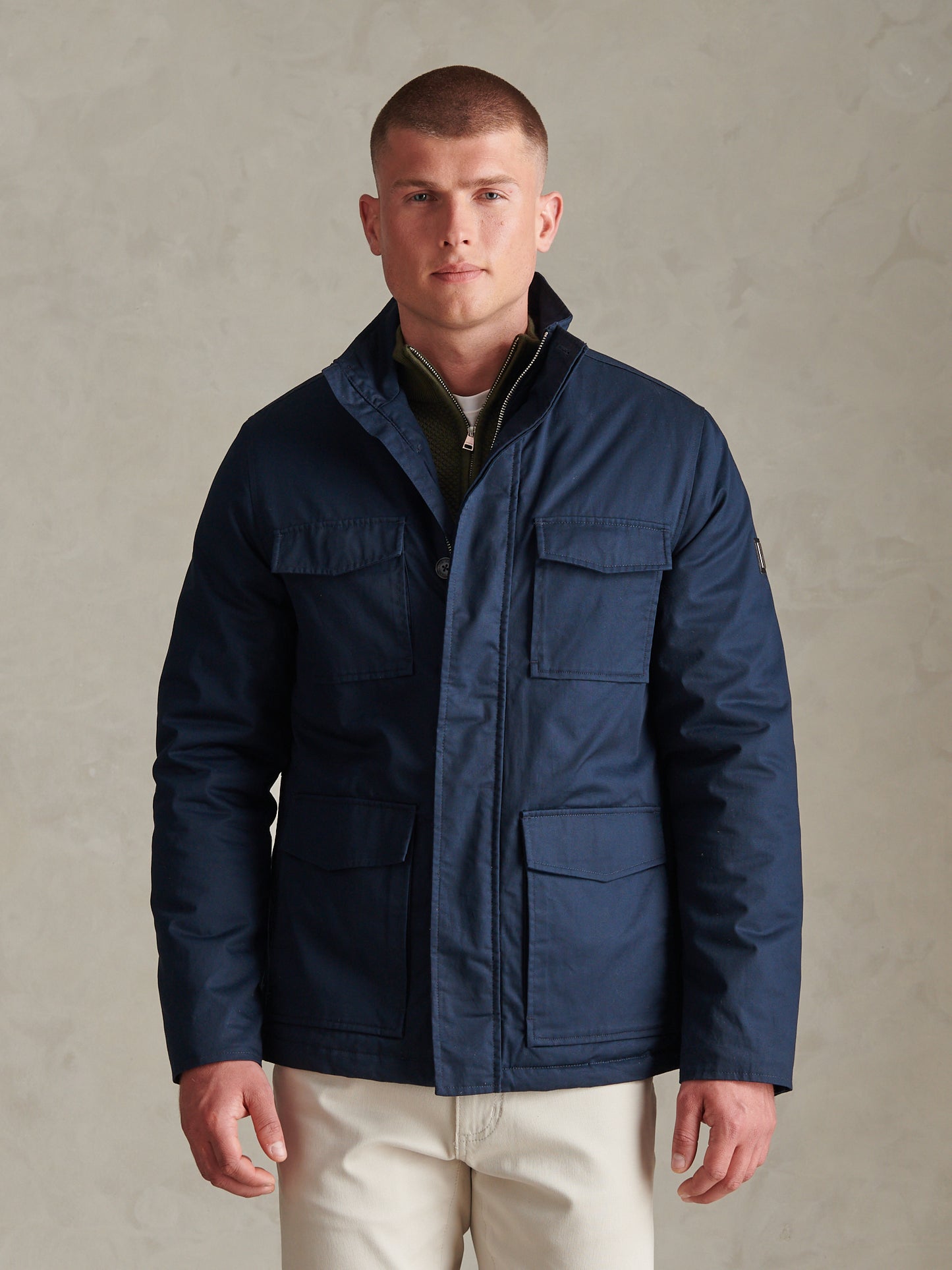 Mens Premium Padded Field Jacket Dark Sapphire Navy