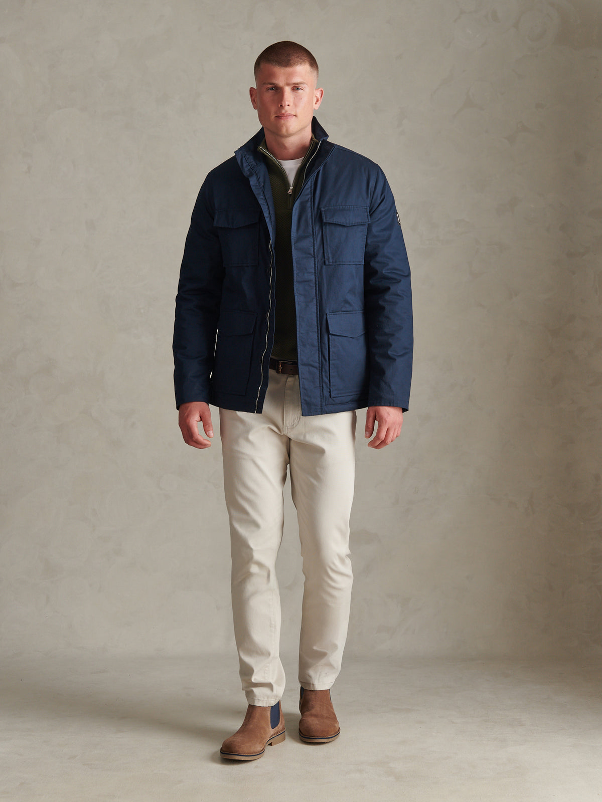 Mens Premium Padded Field Jacket Dark Sapphire Navy