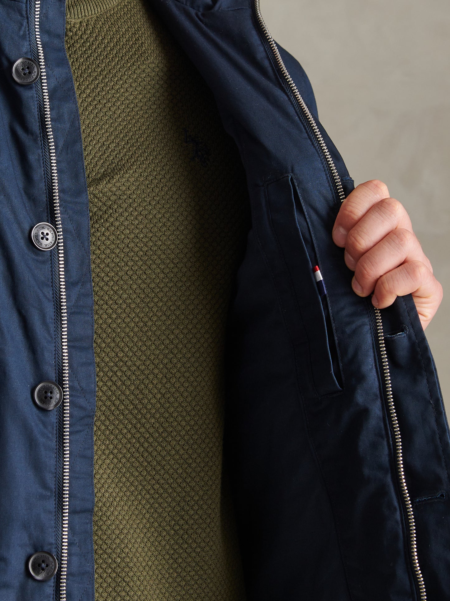 Mens Premium Padded Field Jacket Dark Sapphire Navy