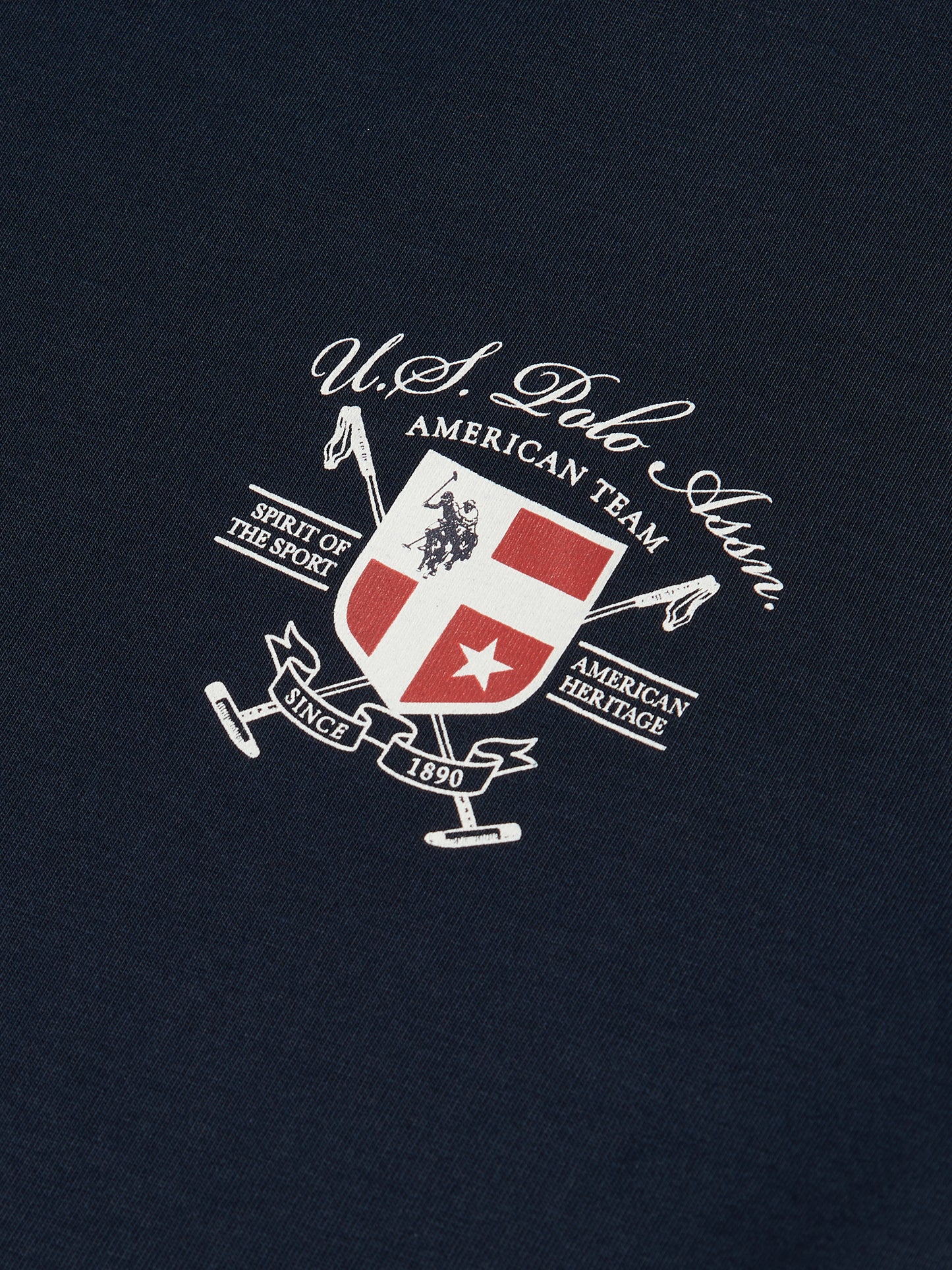 Mens Front & Back Crest Graphic T-Shirt Dark Sapphire Navy