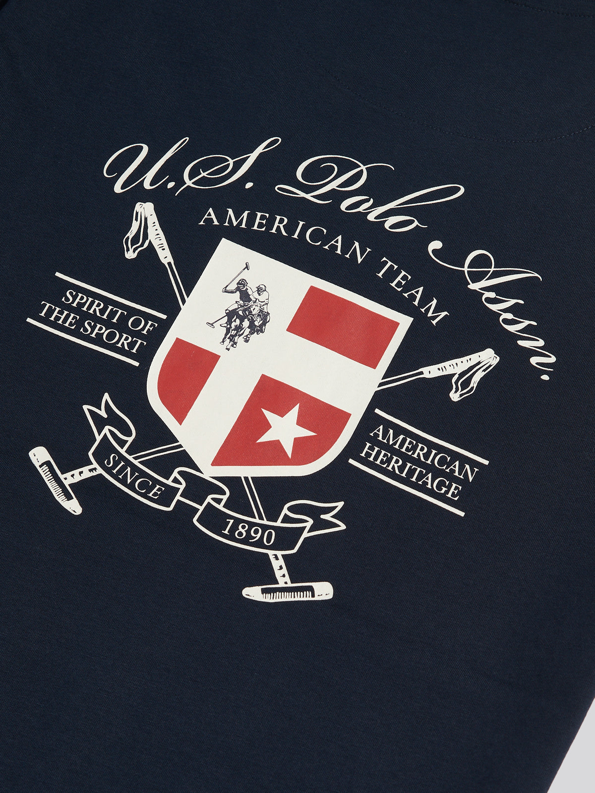 Mens Front & Back Crest Graphic T-Shirt Dark Sapphire Navy