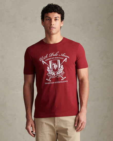 Mens Heritage Crest Graphic T-Shirt Cabernet