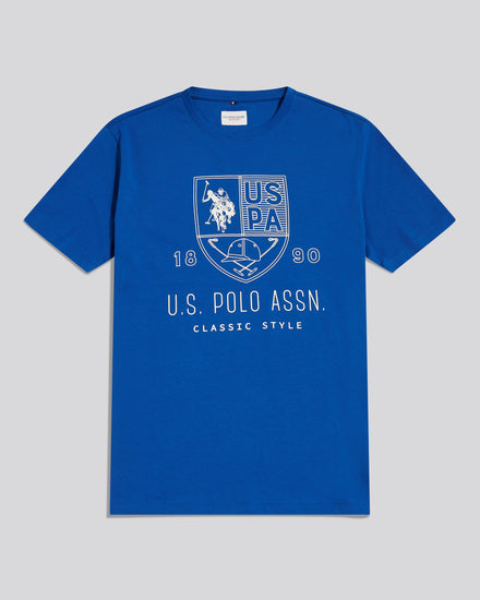 Mens Shield Graphic T-Shirt Blue Quartz