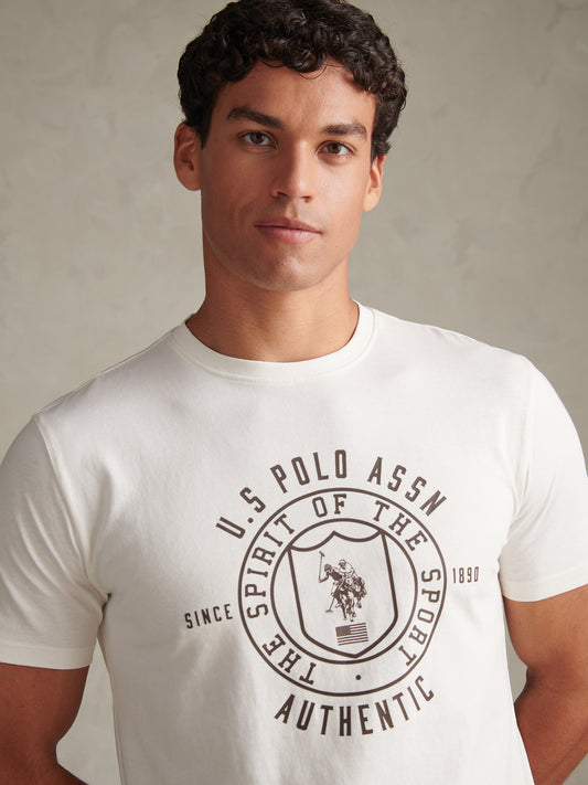 Mens Spirit of Sport Graphic T-Shirt Whisper White