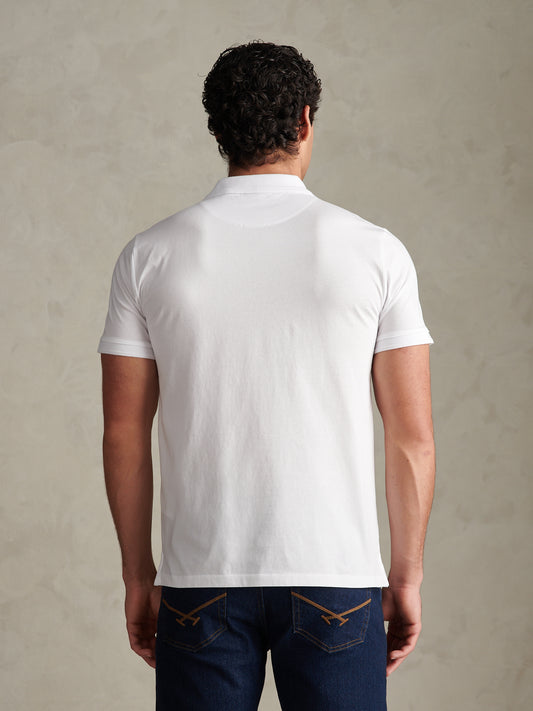 Check Trim Smart Supima Cotton Polo Bright White