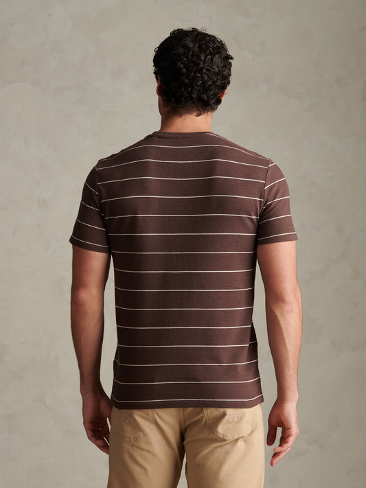 Flat Pile Terry Narrow Stripe Tshirt Bracken