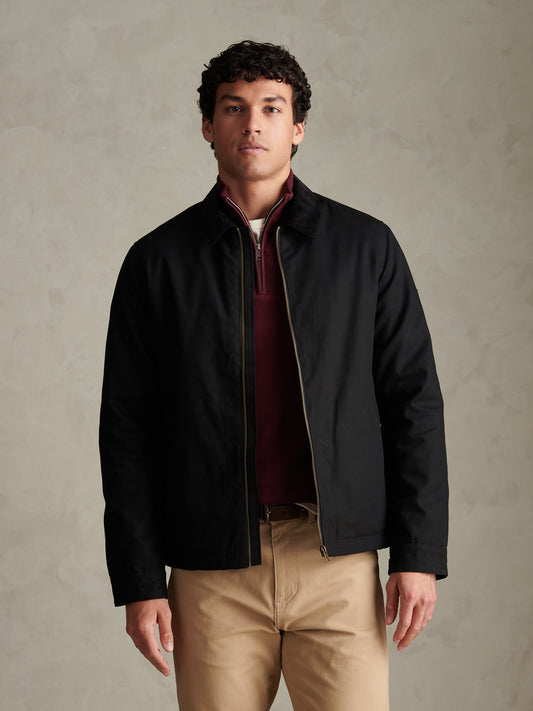Mens Water-Repellent Cotton Barn Jacket Black