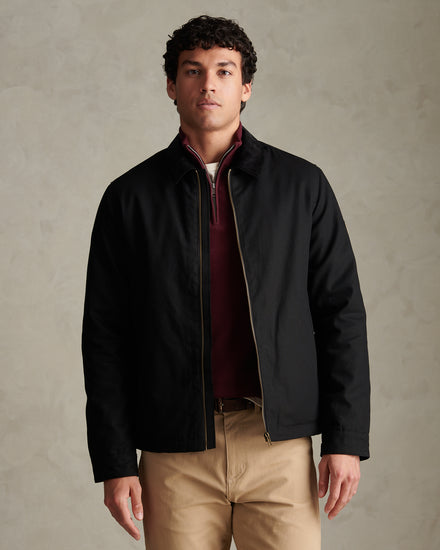 Mens Water-Repellent Cotton Barn Jacket Black
