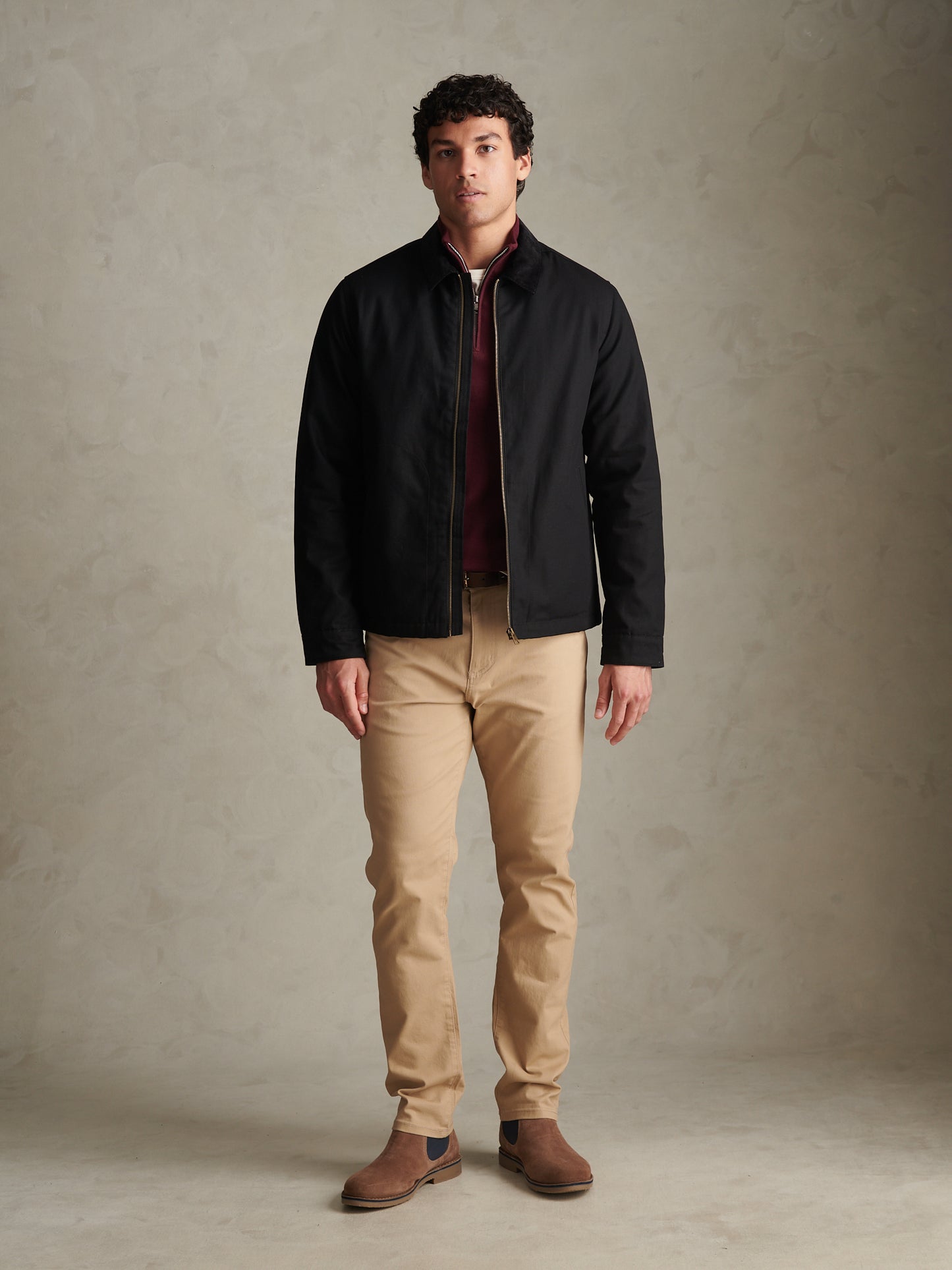 Mens Water-Repellent Cotton Barn Jacket Black