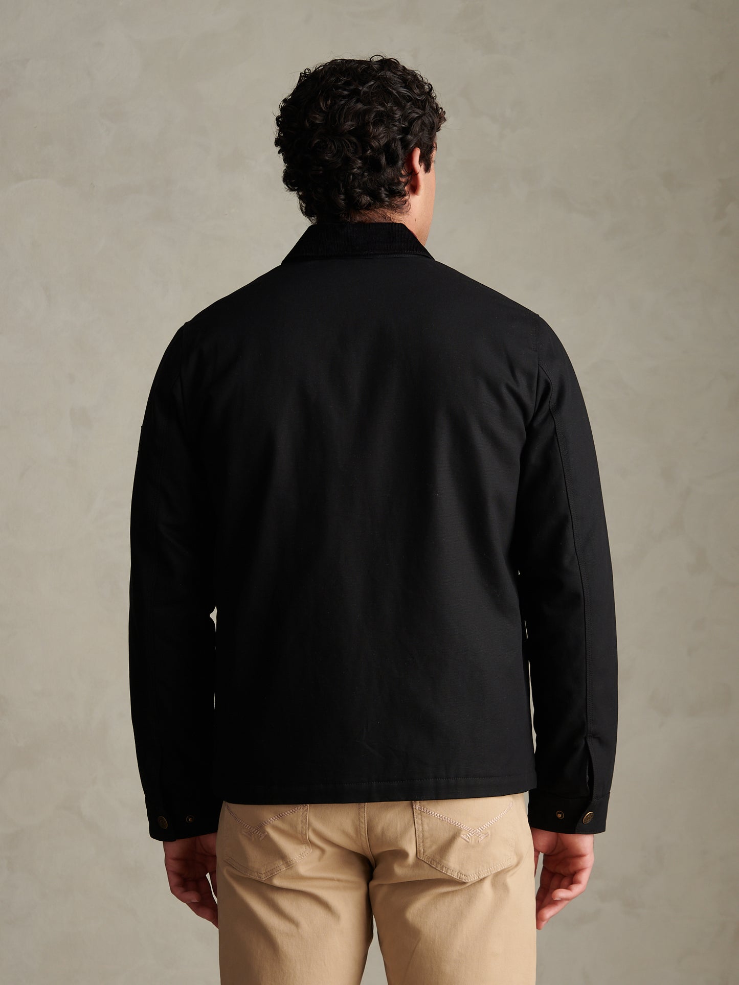 Mens Water-Repellent Cotton Barn Jacket Black