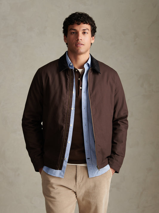 Mens Water-Repellent Cotton Barn Jacket Bracken