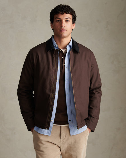 Mens Water-Repellent Cotton Barn Jacket Bracken