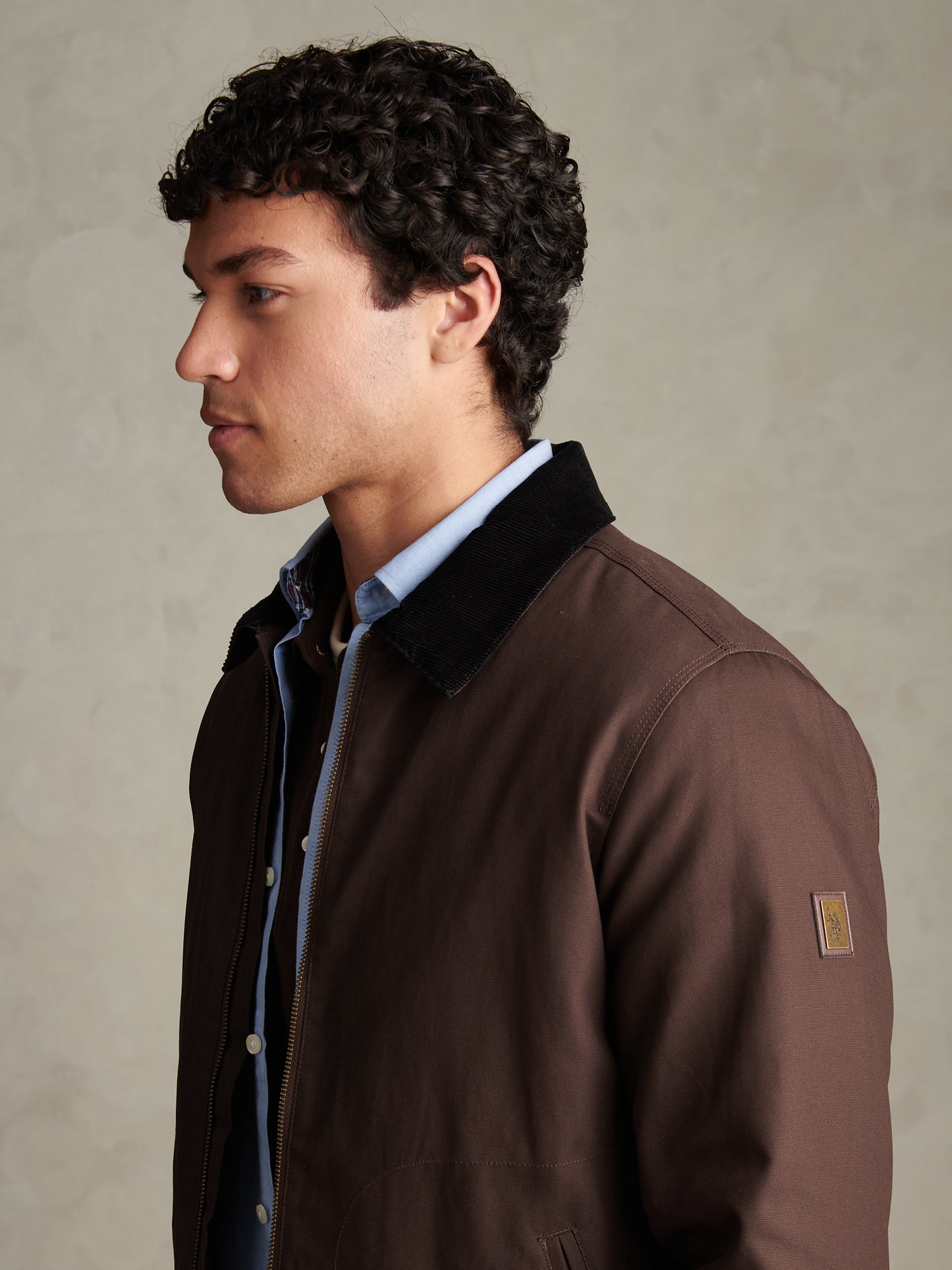 Mens Water-Repellent Cotton Barn Jacket Bracken