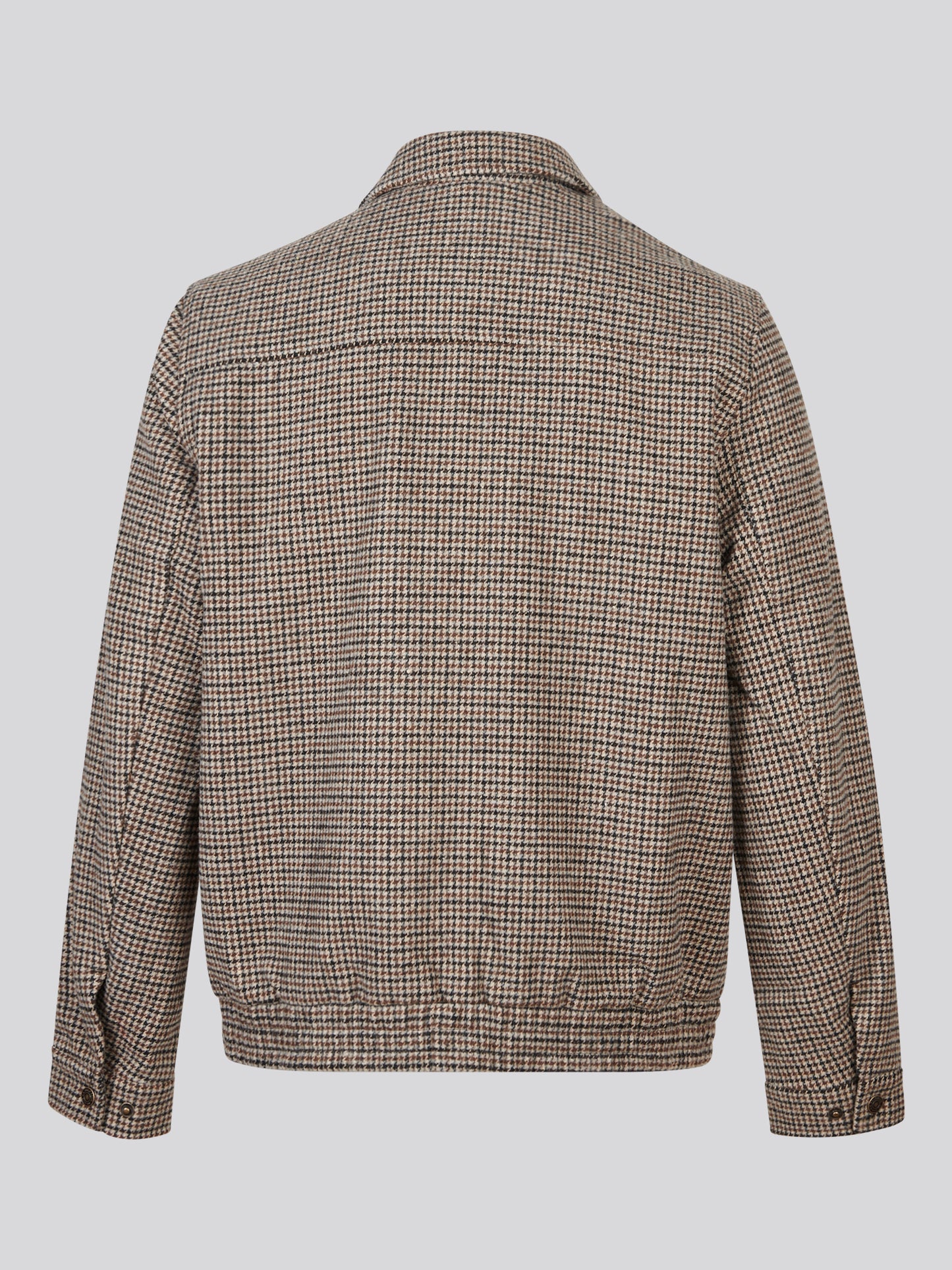 Mens Houndstooth Zip Through Bomber Jacket Bracken