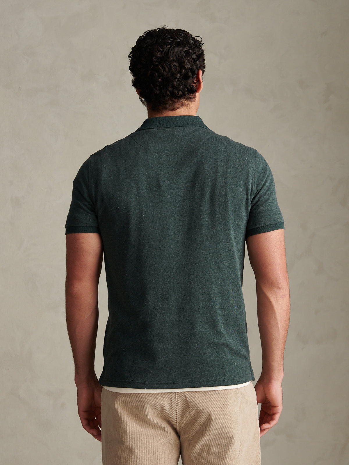 Mens Double Horsemen Brushed Jersey Polo Shirt Green Gables / Multicolour DHM