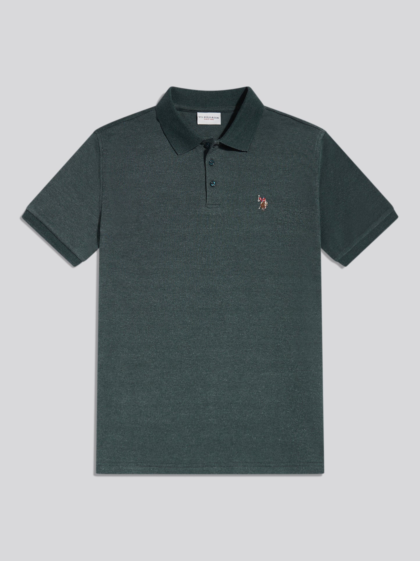 Mens Double Horsemen Brushed Jersey Polo Shirt Green Gables / Multicolour DHM