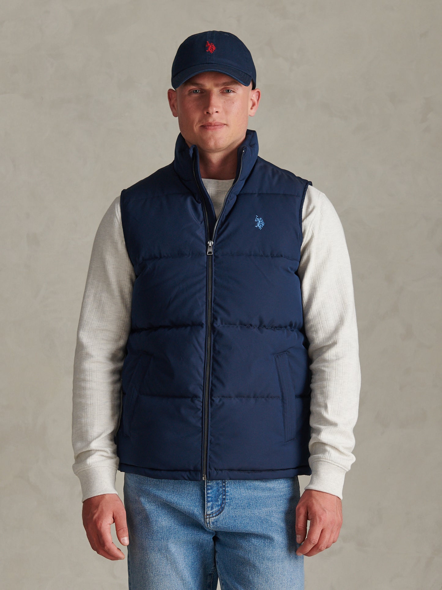 Mens Heavyweight Wide Baffle Gilet Dark Sapphire Navy / Moonlight Blue DHM