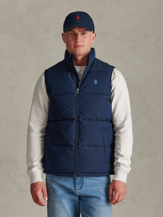 Mens Heavyweight Wide Baffle Gilet Dark Sapphire Navy / Moonlight Blue DHM