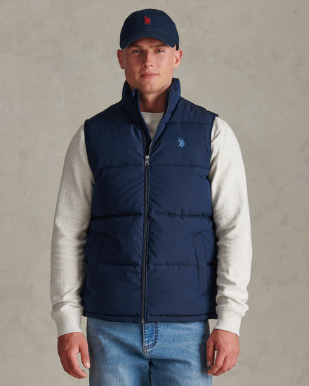 Mens Heavyweight Wide Baffle Gilet Dark Sapphire Navy / Moonlight Blue DHM