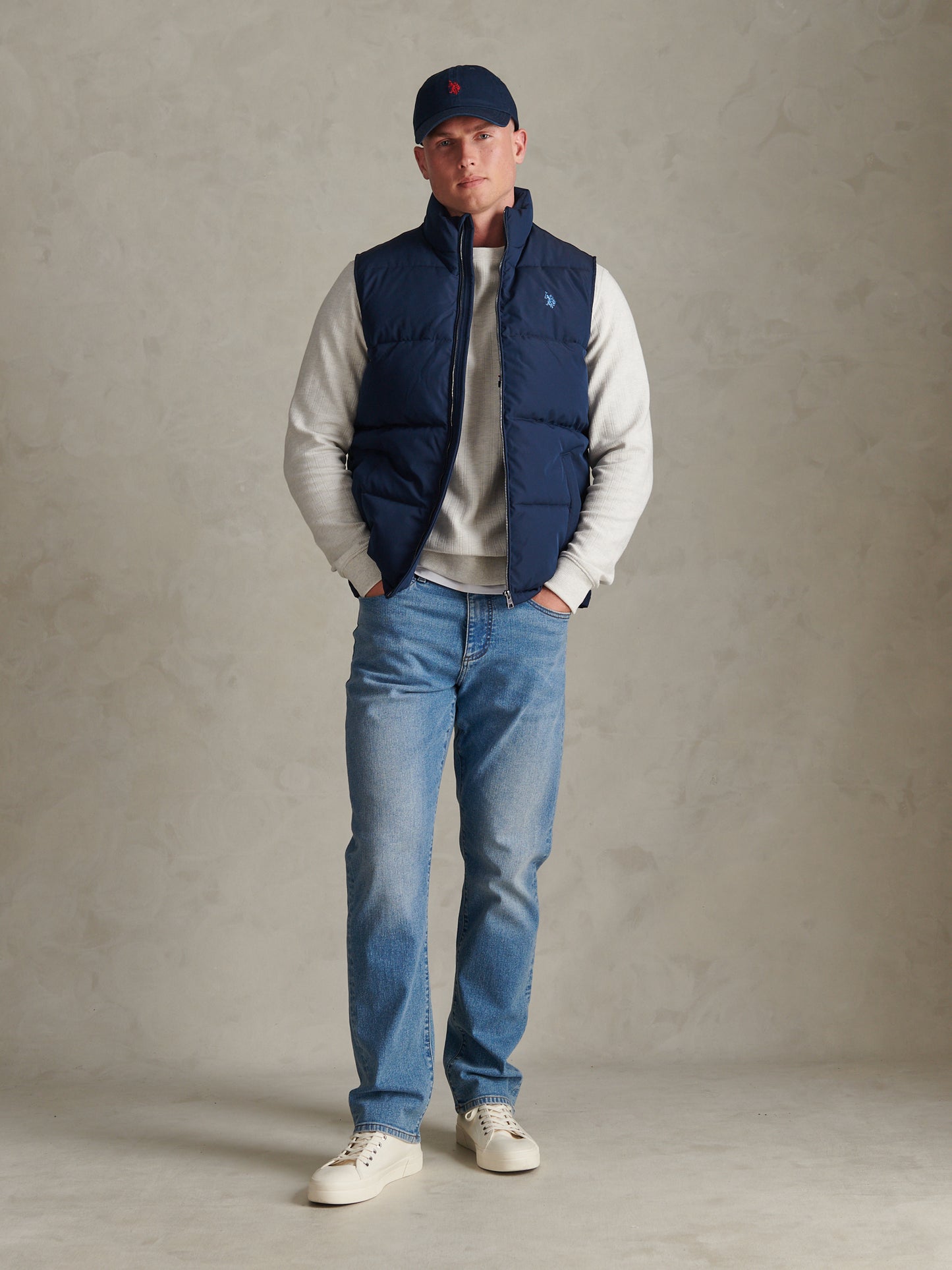 Mens Heavyweight Wide Baffle Gilet Dark Sapphire Navy / Moonlight Blue DHM