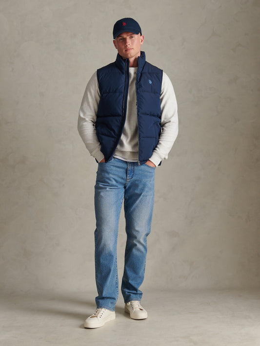 Mens Heavyweight Wide Baffle Gilet Dark Sapphire Navy / Moonlight Blue DHM