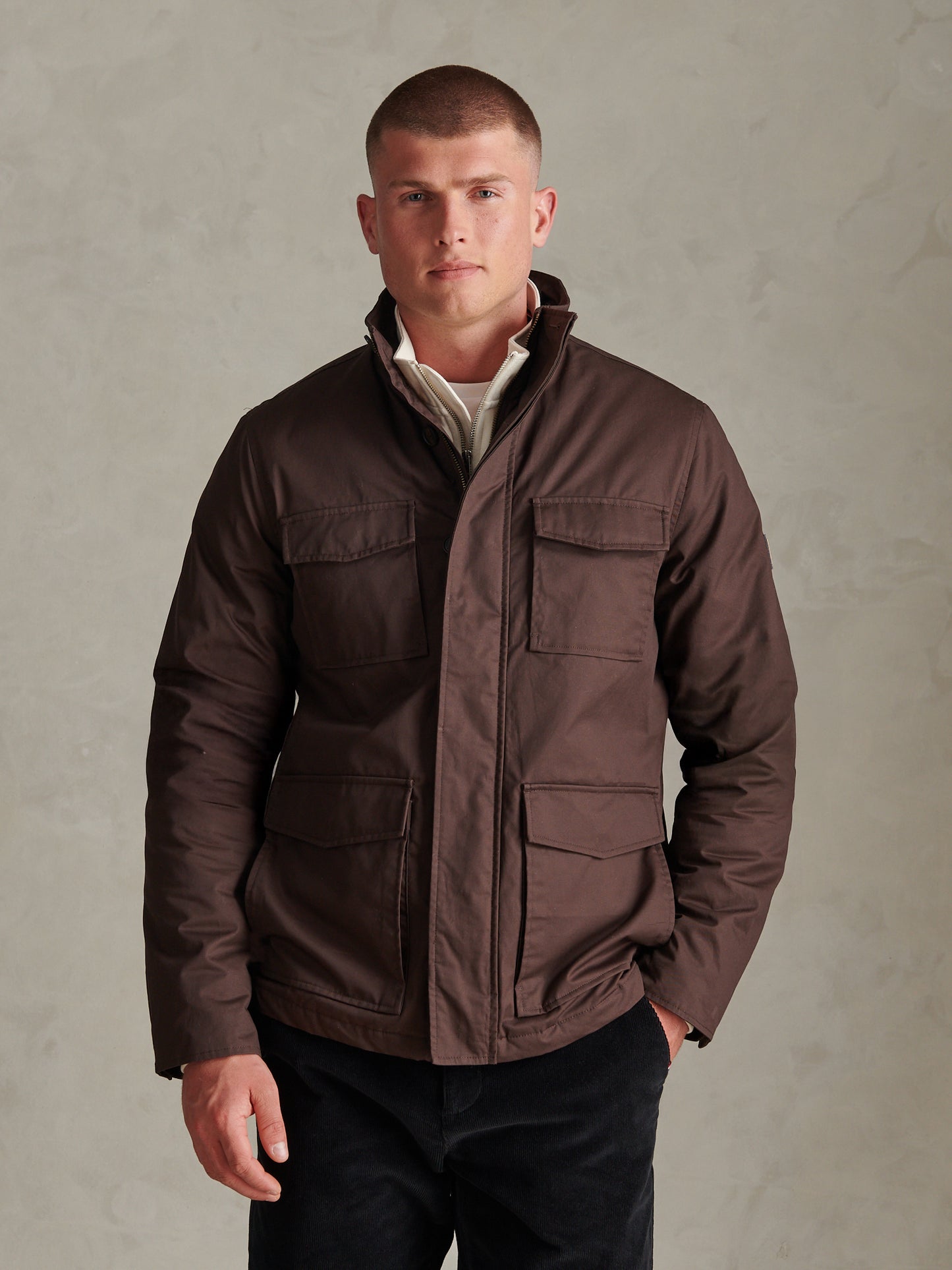 Mens Premium Wax-Coated Field Jacket Bracken