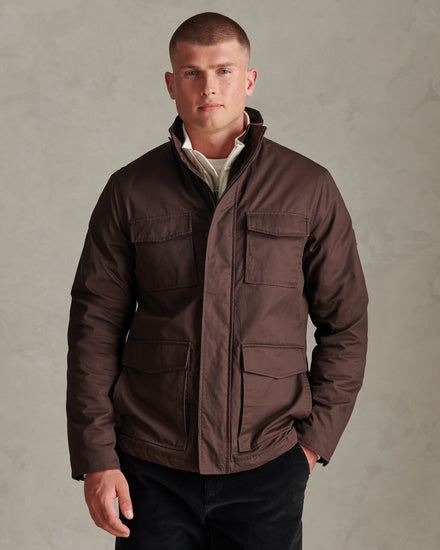Mens Premium Wax-Coated Field Jacket Bracken