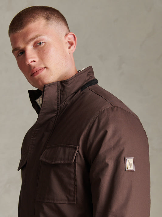 Mens Premium Wax-Coated Field Jacket Bracken