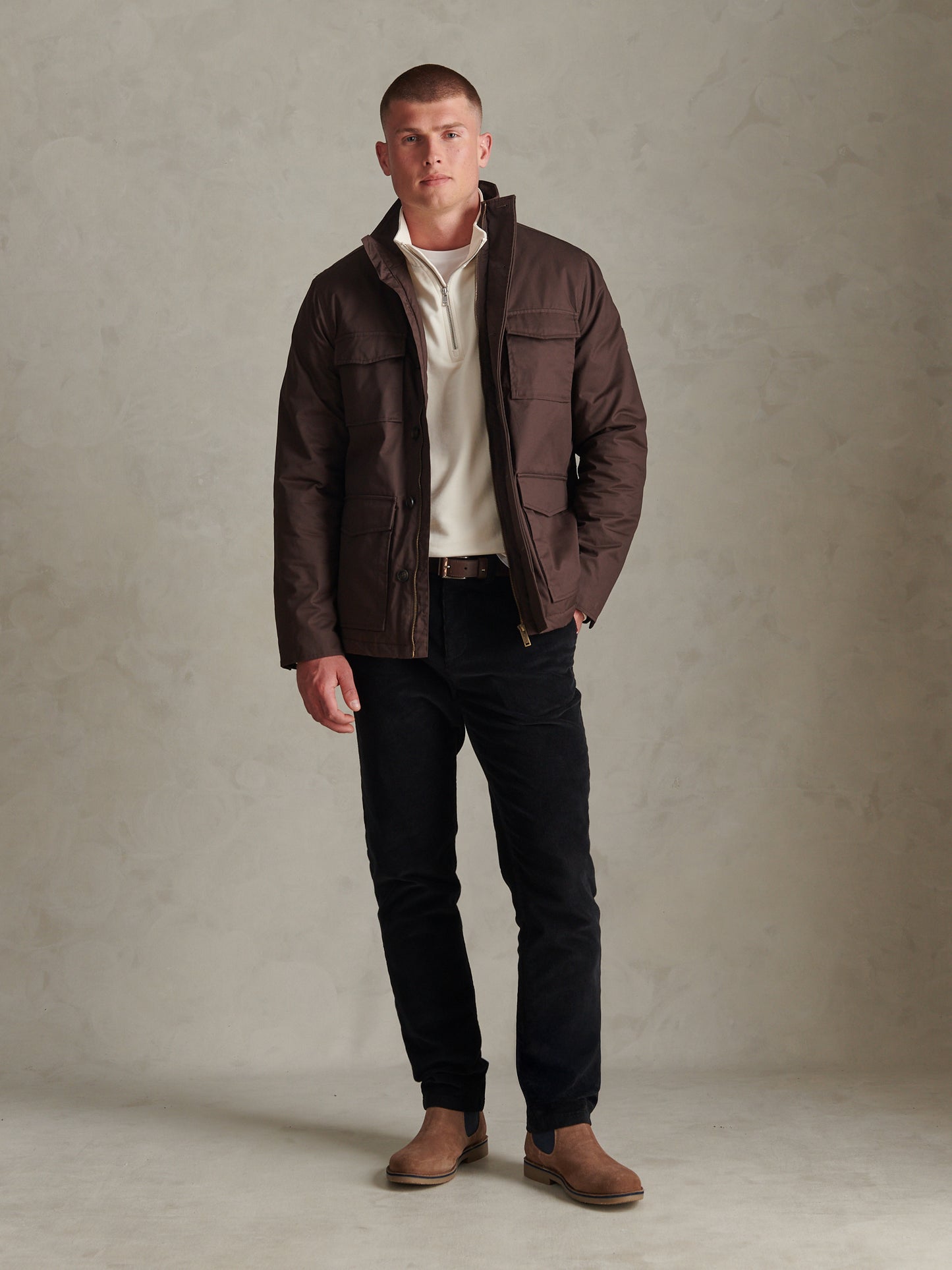 Mens Premium Wax-Coated Field Jacket Bracken
